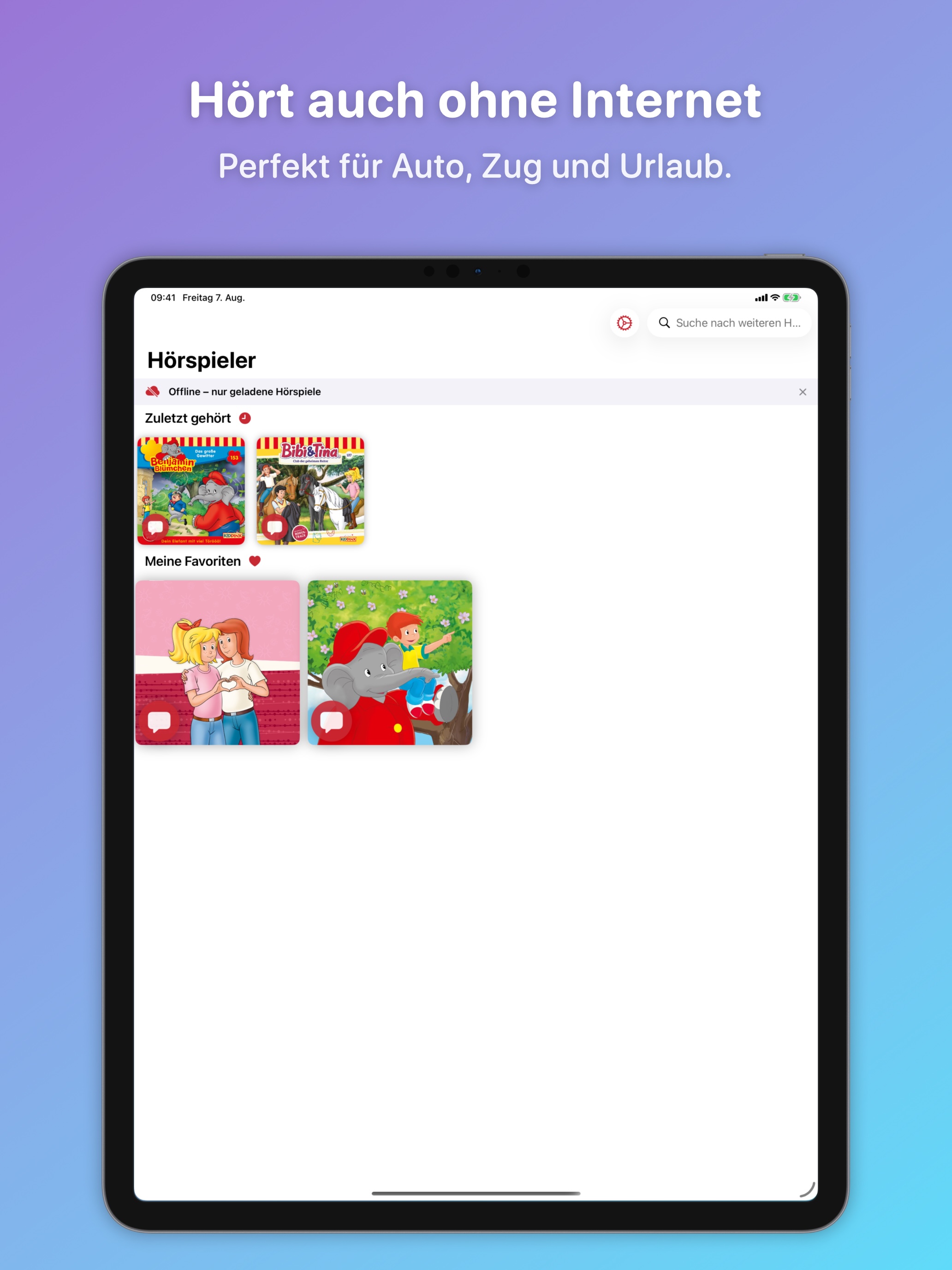 Offline hören auf dem iPad